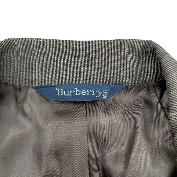 Vintage Burberrys' Sport Blazer Jacket Coat 40R Gray Two Button Checks Wool - Picture 13 of 14